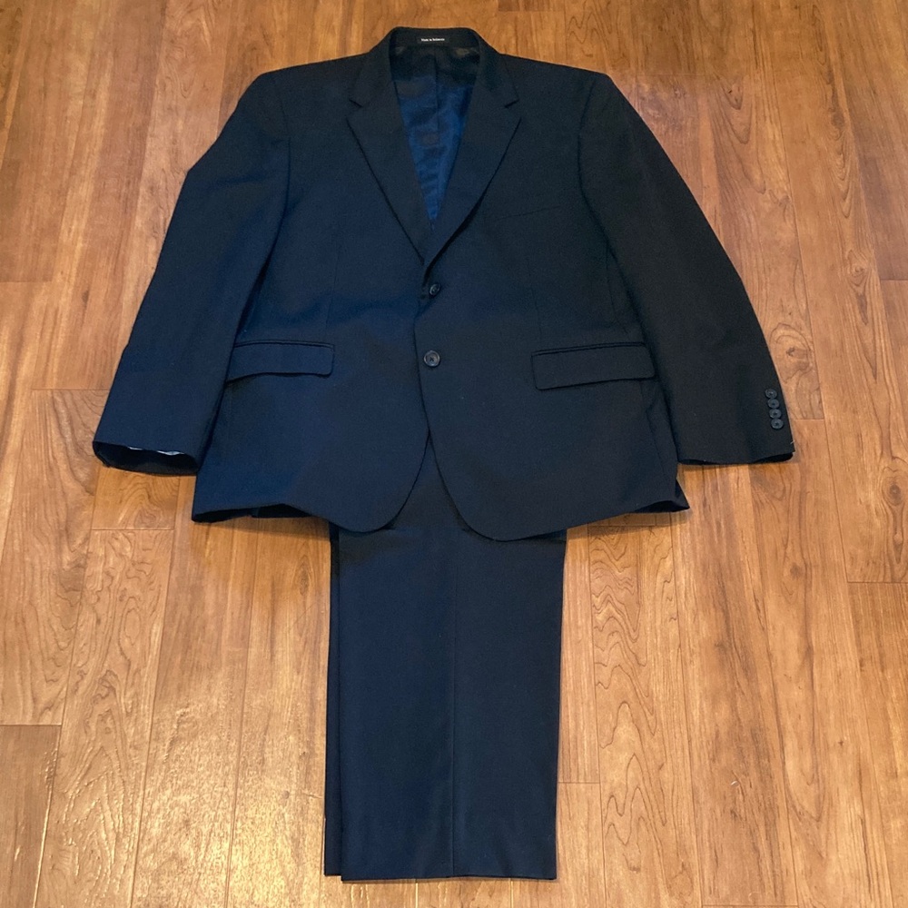 Pronto Uomo Black Men's Wool Suit